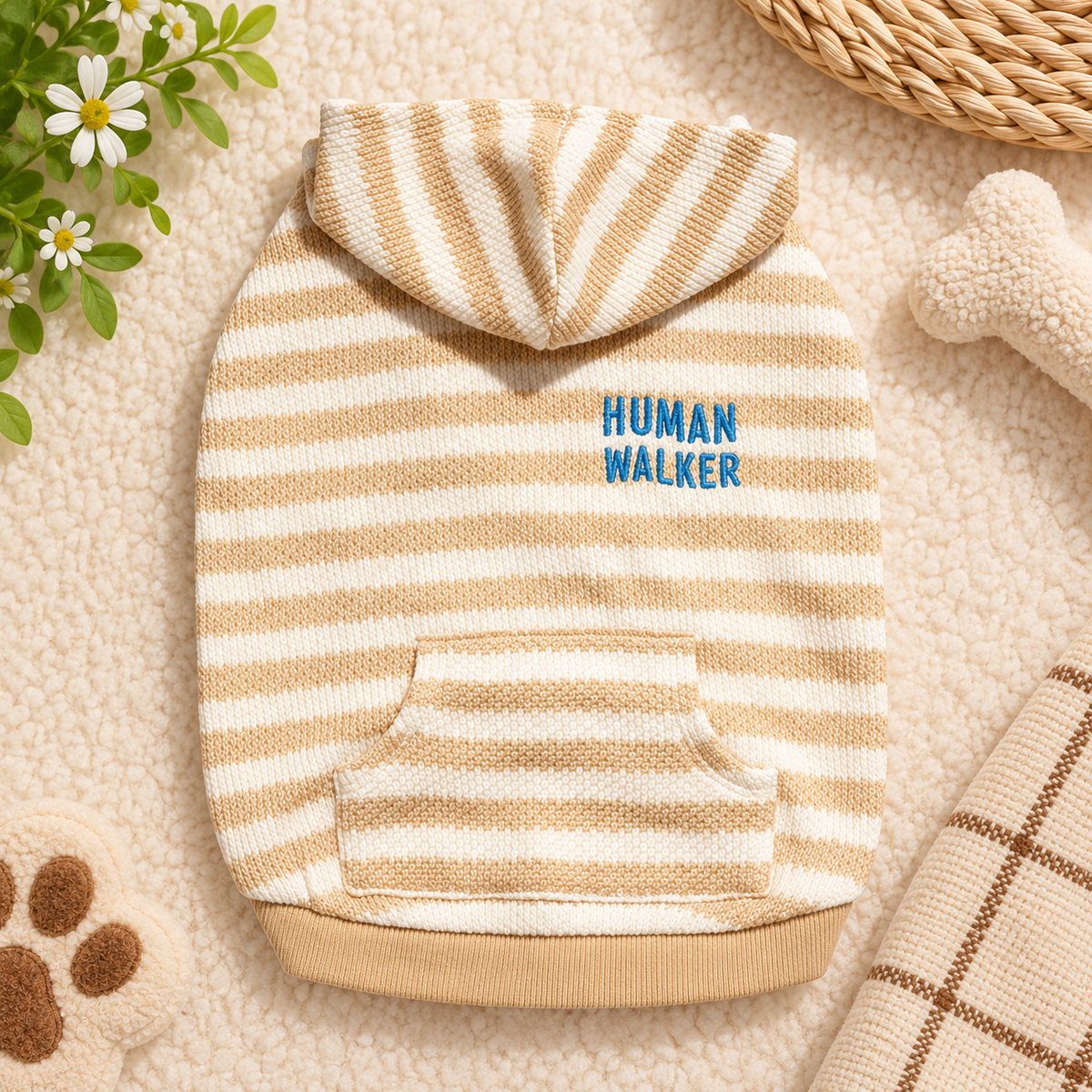 Green Striped Good Dog Hoodie
