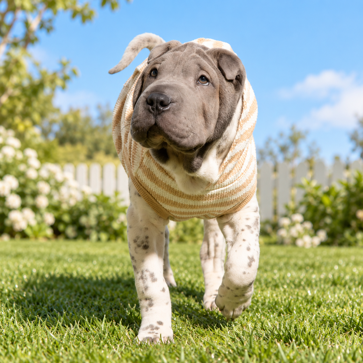 Green Striped Good Dog Hoodie